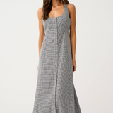CONSTANCE MIDI DRESS - Black Gingham