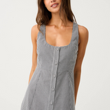CONSTANCE MIDI DRESS - Black Gingham