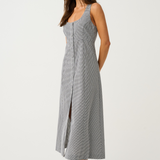 CONSTANCE MIDI DRESS - Black Gingham