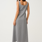 CONSTANCE MIDI DRESS - Black Gingham