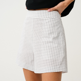 DEMI SHORT - White Check