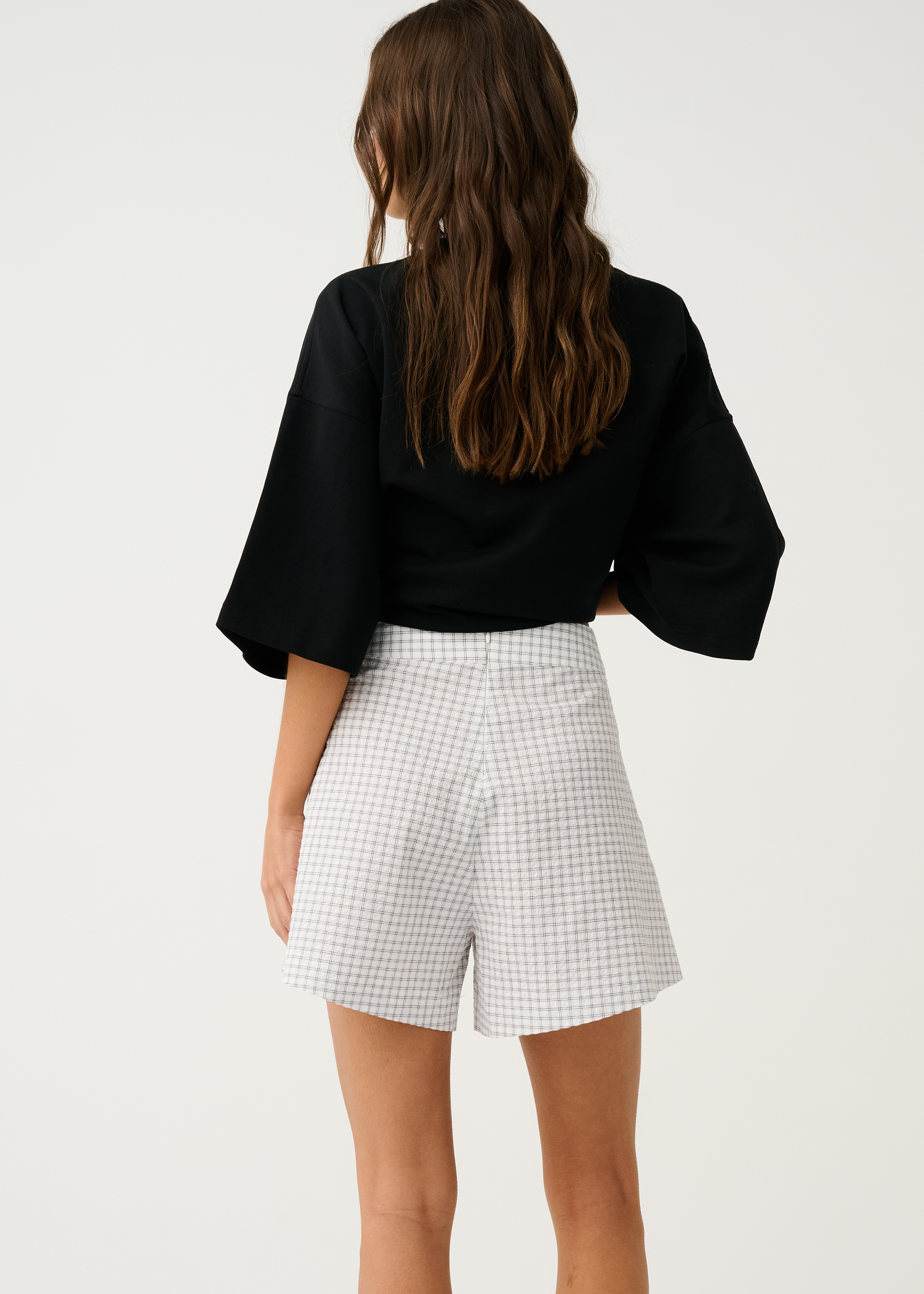 DEMI SHORT - White Check
