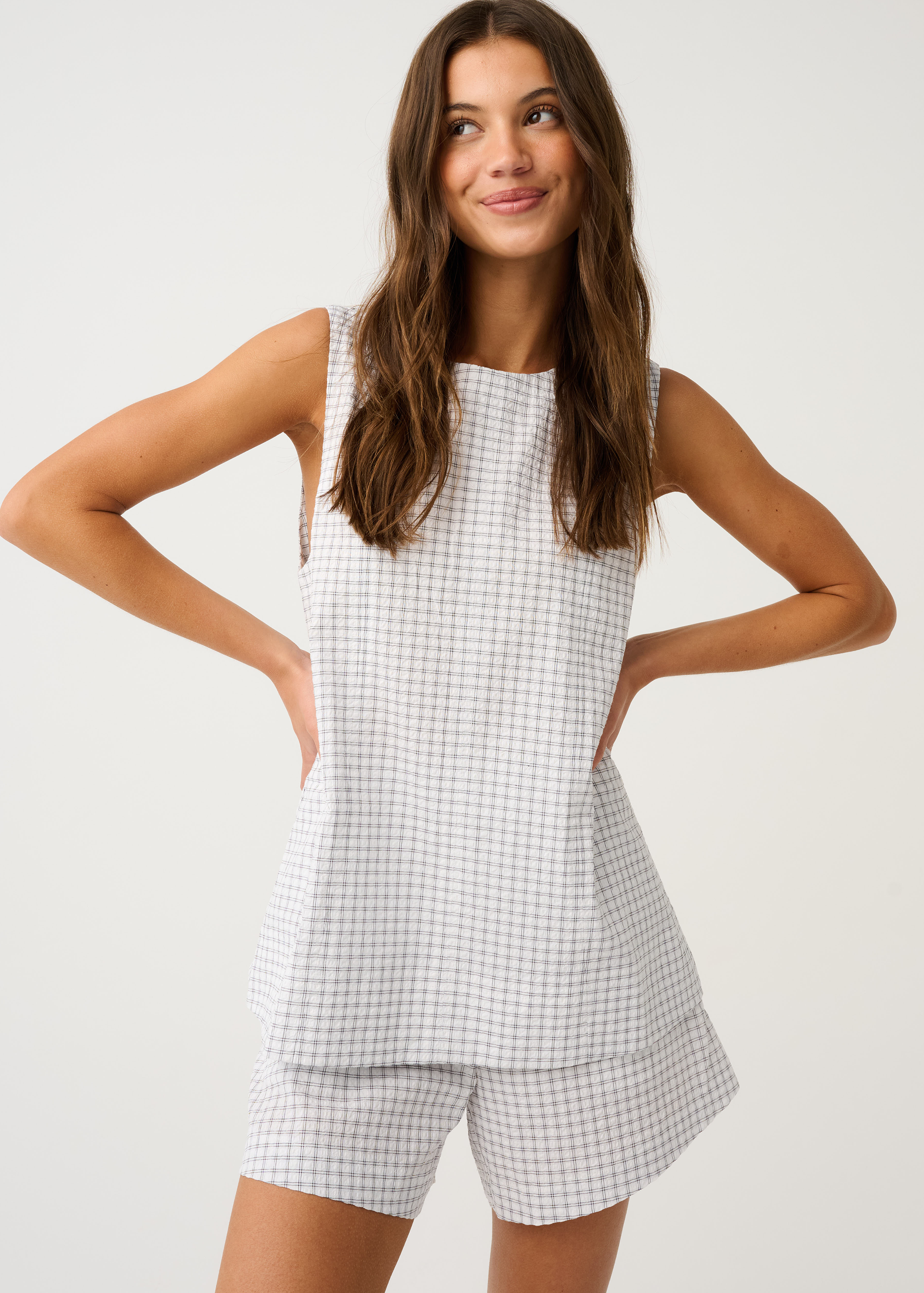 GIA TOP - White Check