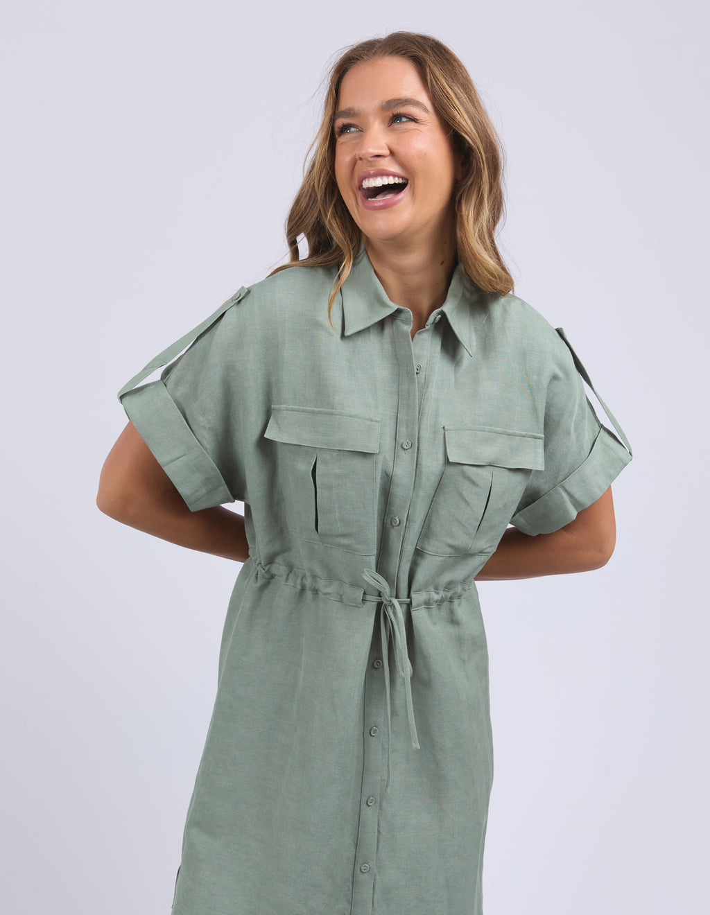 WILLOW SHIRT DRESS - Iceberg Green