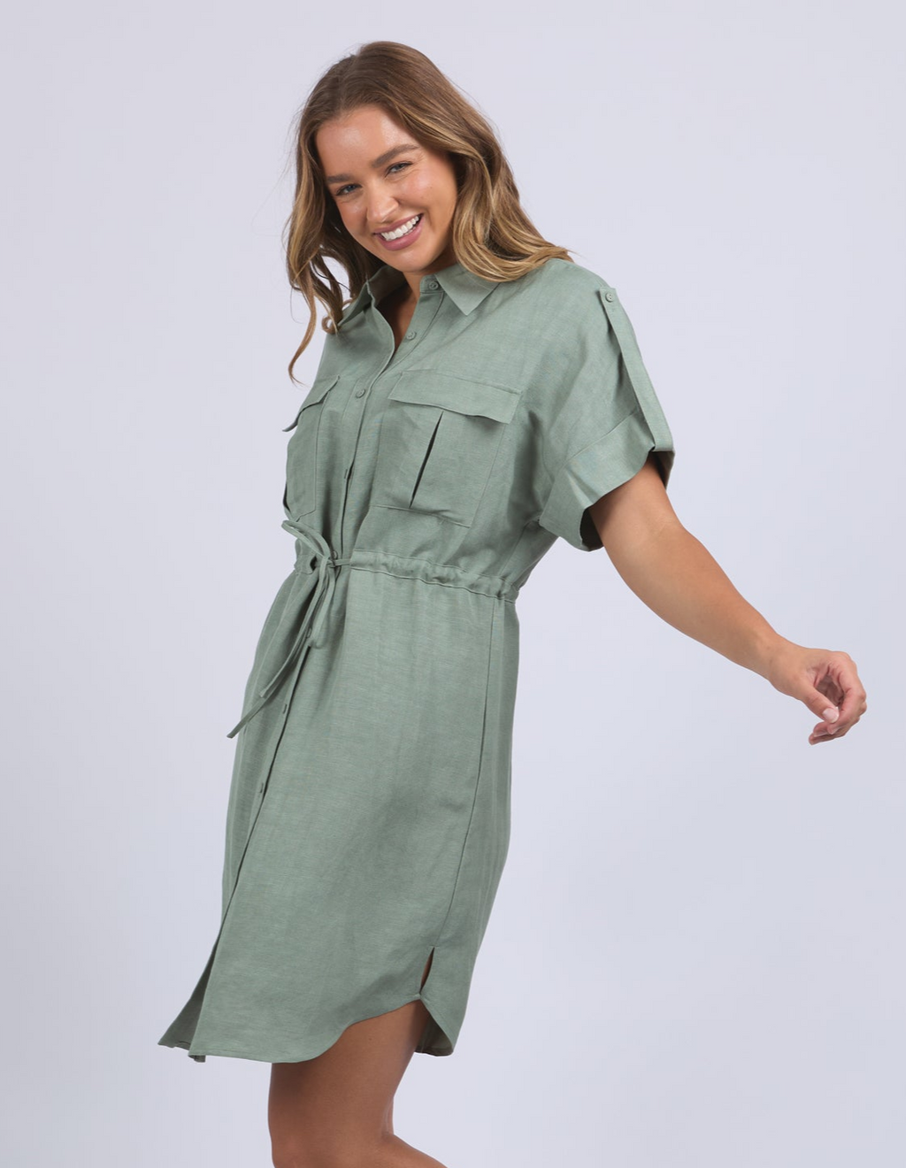 WILLOW SHIRT DRESS - Iceberg Green