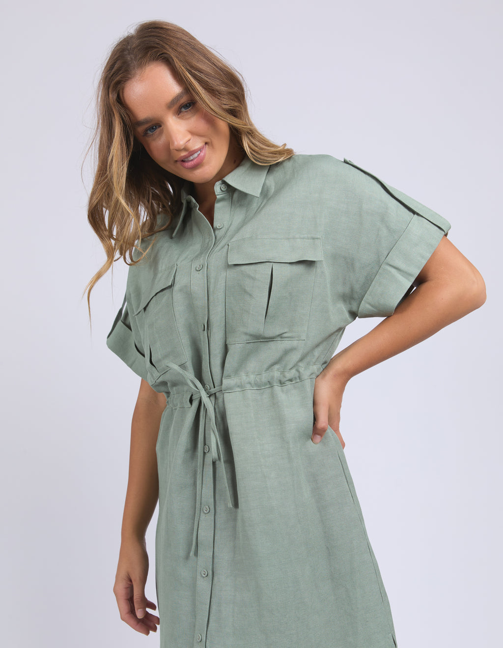 WILLOW SHIRT DRESS - Iceberg Green
