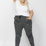 JADE PANT - Black/White Stripe