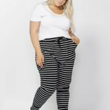 JADE PANT - Black/White Stripe