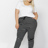 JADE PANT - Black/White Stripe