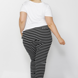 JADE PANT - Black/White Stripe