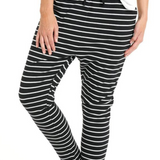 JADE PANT - Black/White Stripe