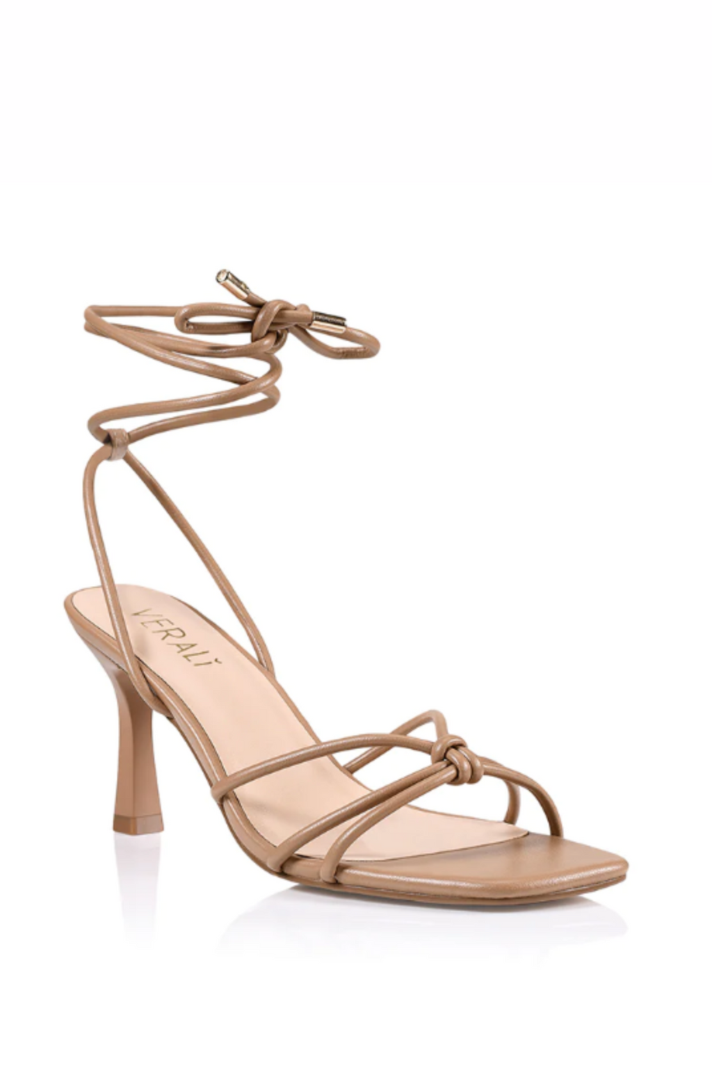 PEACHY STILETTO SANDALS - Dark Camel Smooth