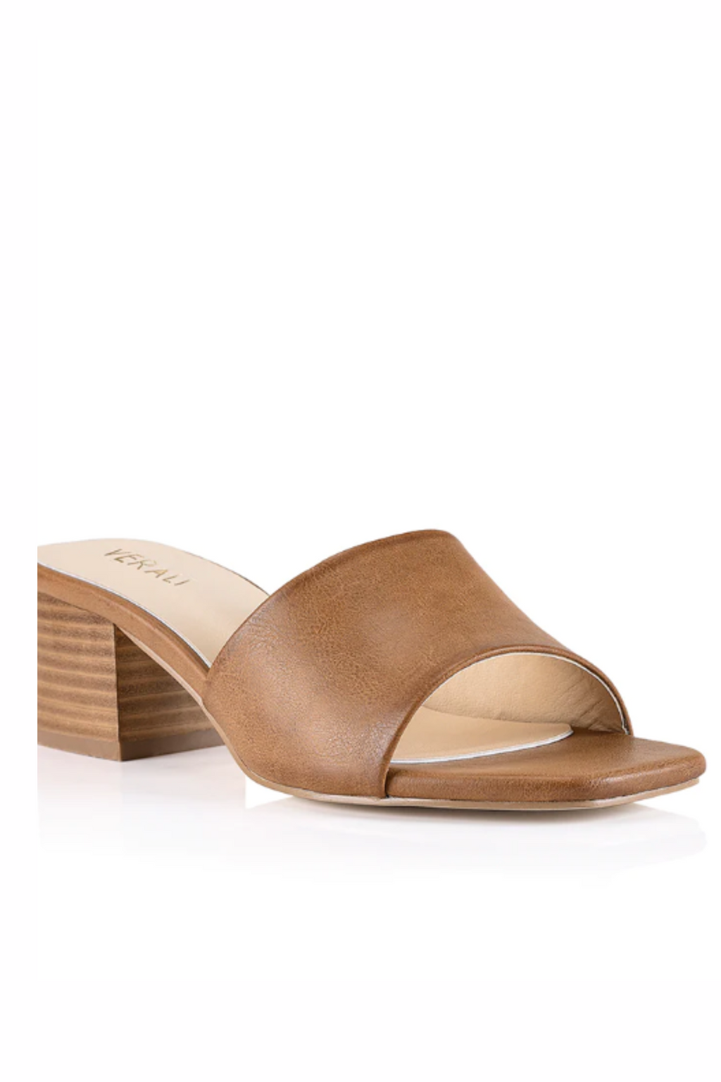 ELENI BLOCK HEEL MULES - Tan Softee