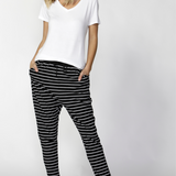 JADE PANT - Black/White Stripe