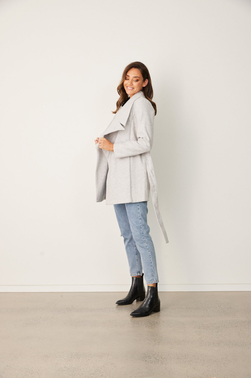 Grey on sale boyfriend coat