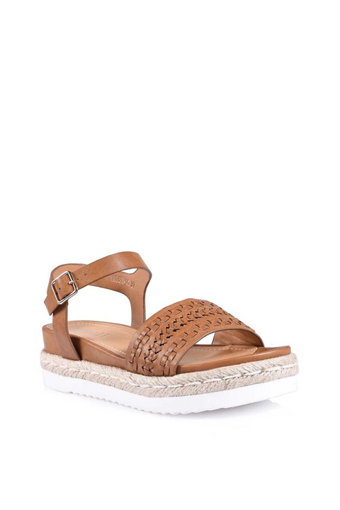 DISCO FOOTBED SANDALS - Tan Softee