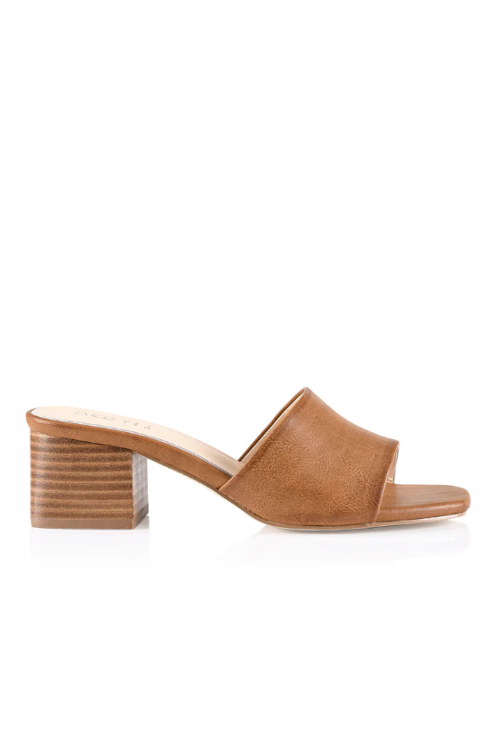 ELENI BLOCK HEEL MULES - Tan Softee