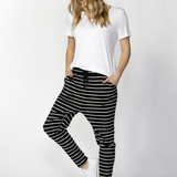 JADE PANT - Black/White Stripe