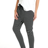 JADE PANT - Black/White Stripe