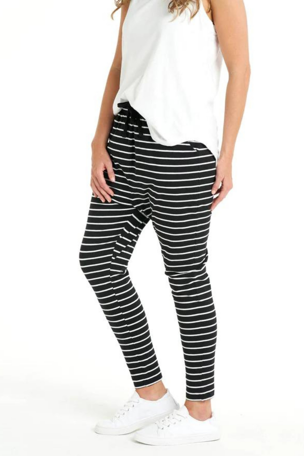 JADE PANT- Black/White Stripe