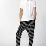 JADE PANT - Black/White Stripe