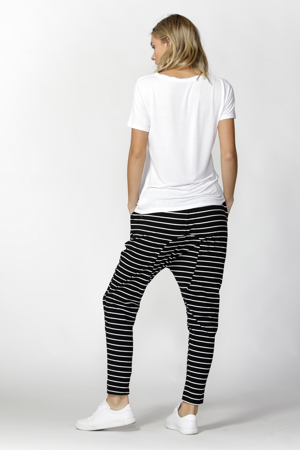 JADE PANT- Black/White Stripe