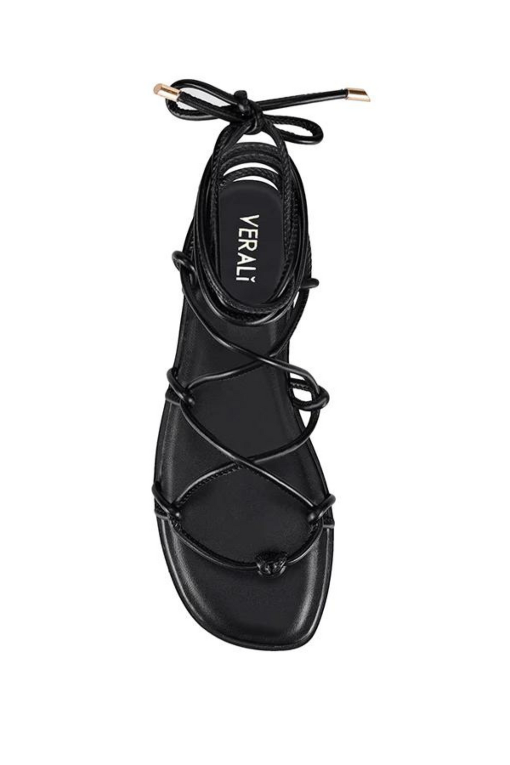 SABINE LEG TIE SANDALS - Black Smooth