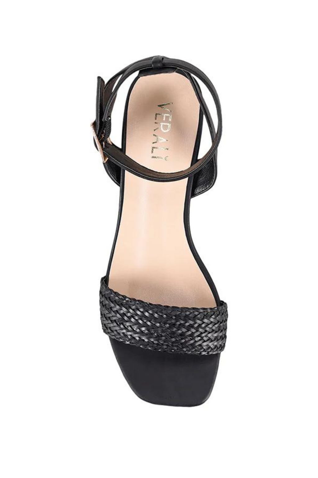 ELLY BLOCK HEEL SANDALS - Black Weave