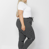 JADE PANT - Black/White Stripe