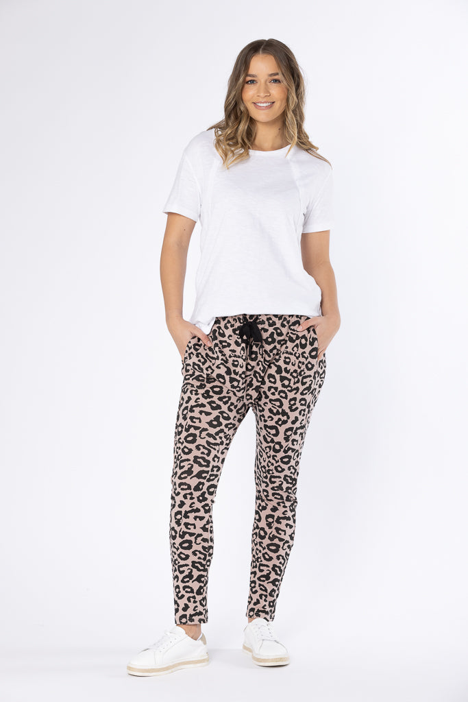 Leopard print joggers womens sale