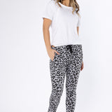 ELLA LEOPARD JOGGER - Grey/Black