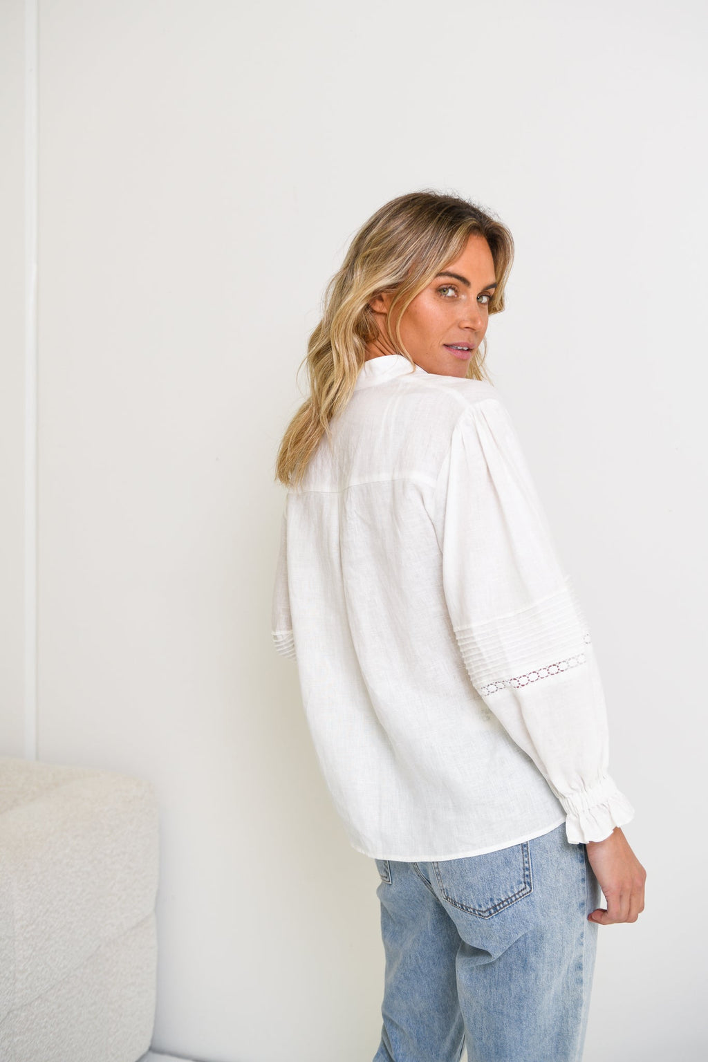 OCTAVIA LINEN BLOUSE - White