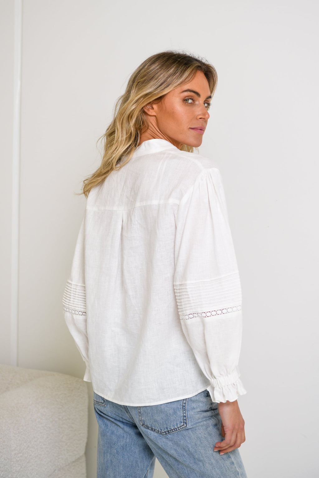 OCTAVIA LINEN BLOUSE - White