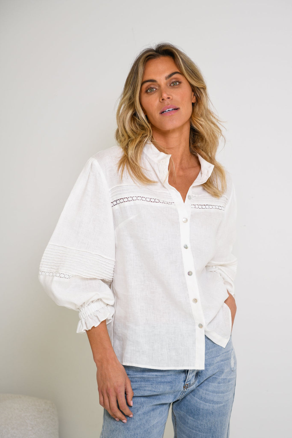 OCTAVIA LINEN BLOUSE - White