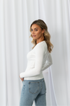 CASSIE LONG SLEEVE TOP - White