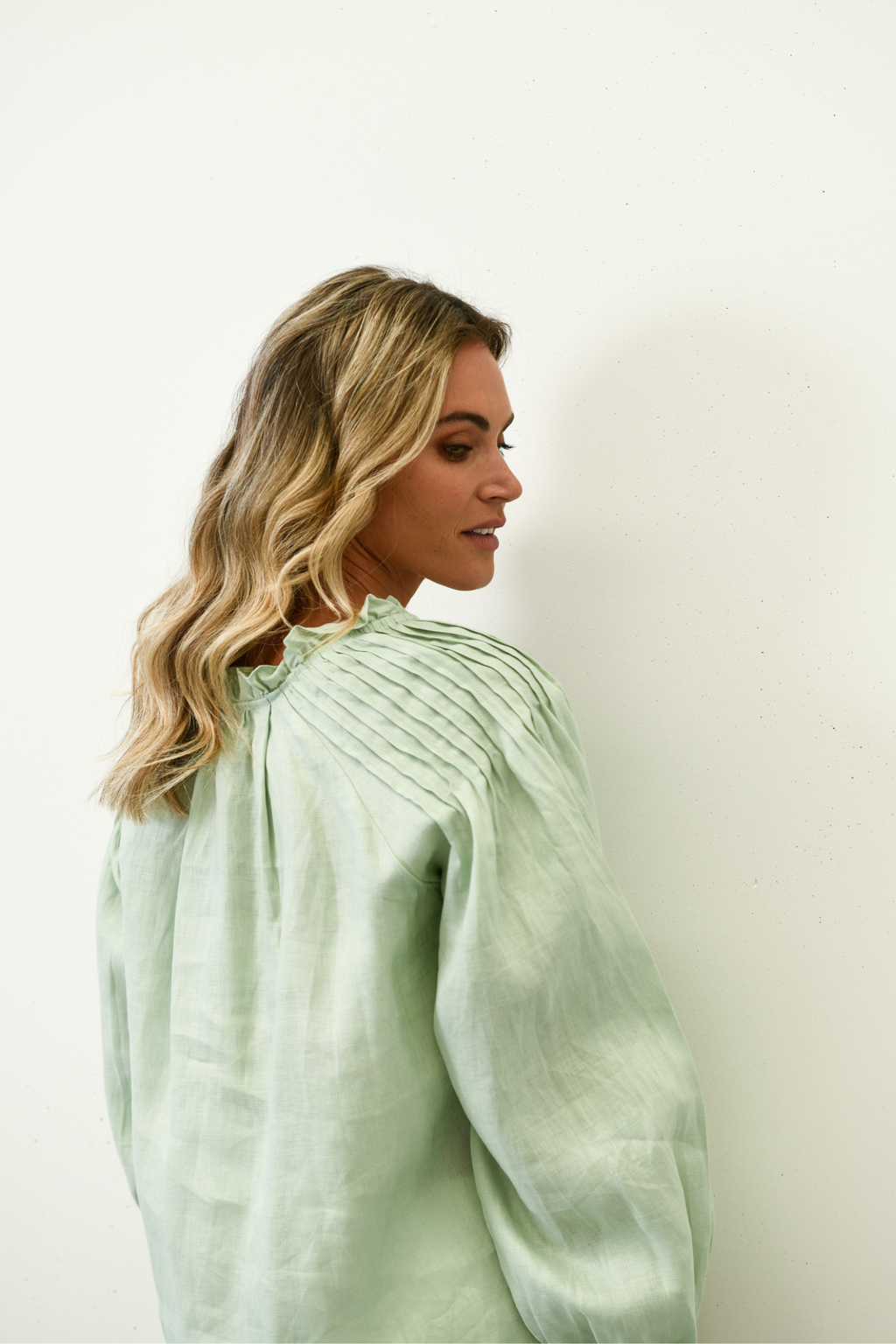 CHARLOTTE LINEN BLOUSE - Mint