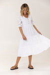 ALLEGRA LINEN DRESS - White
