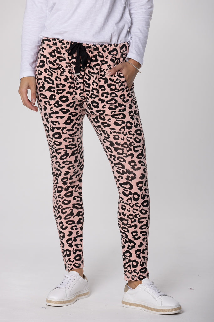 ELLA LEOPARD JOGGER - Pink/Black