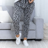 ELLA LEOPARD JOGGER - Grey/Black