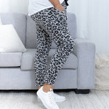 ELLA LEOPARD JOGGER - Grey/Black